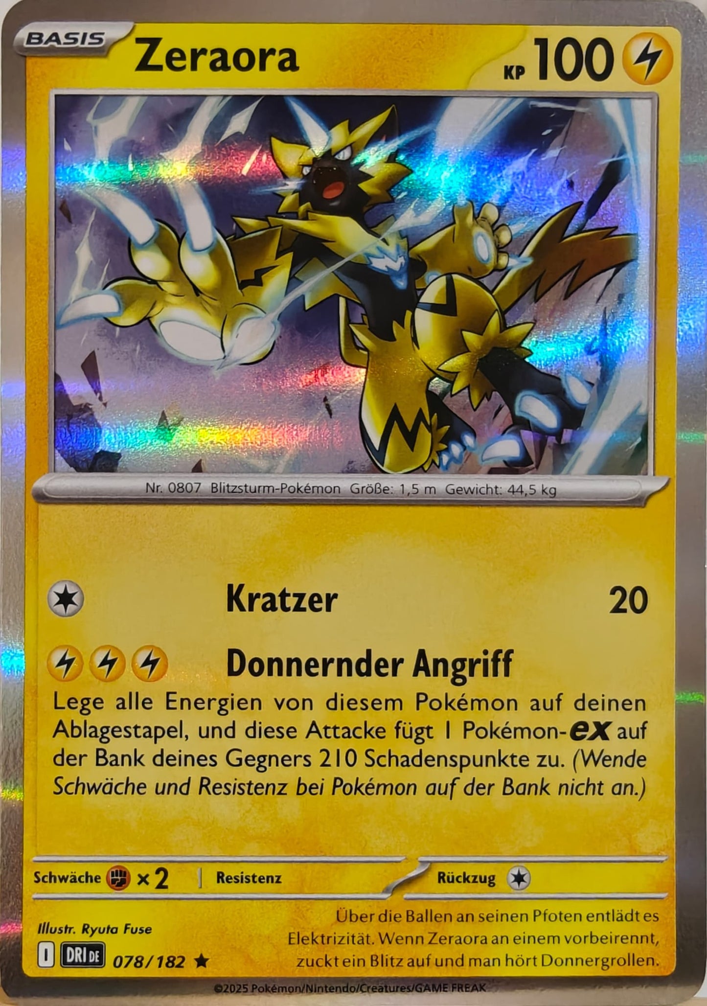 Zeraora - DRI 078/182 - Holo - Rare DE