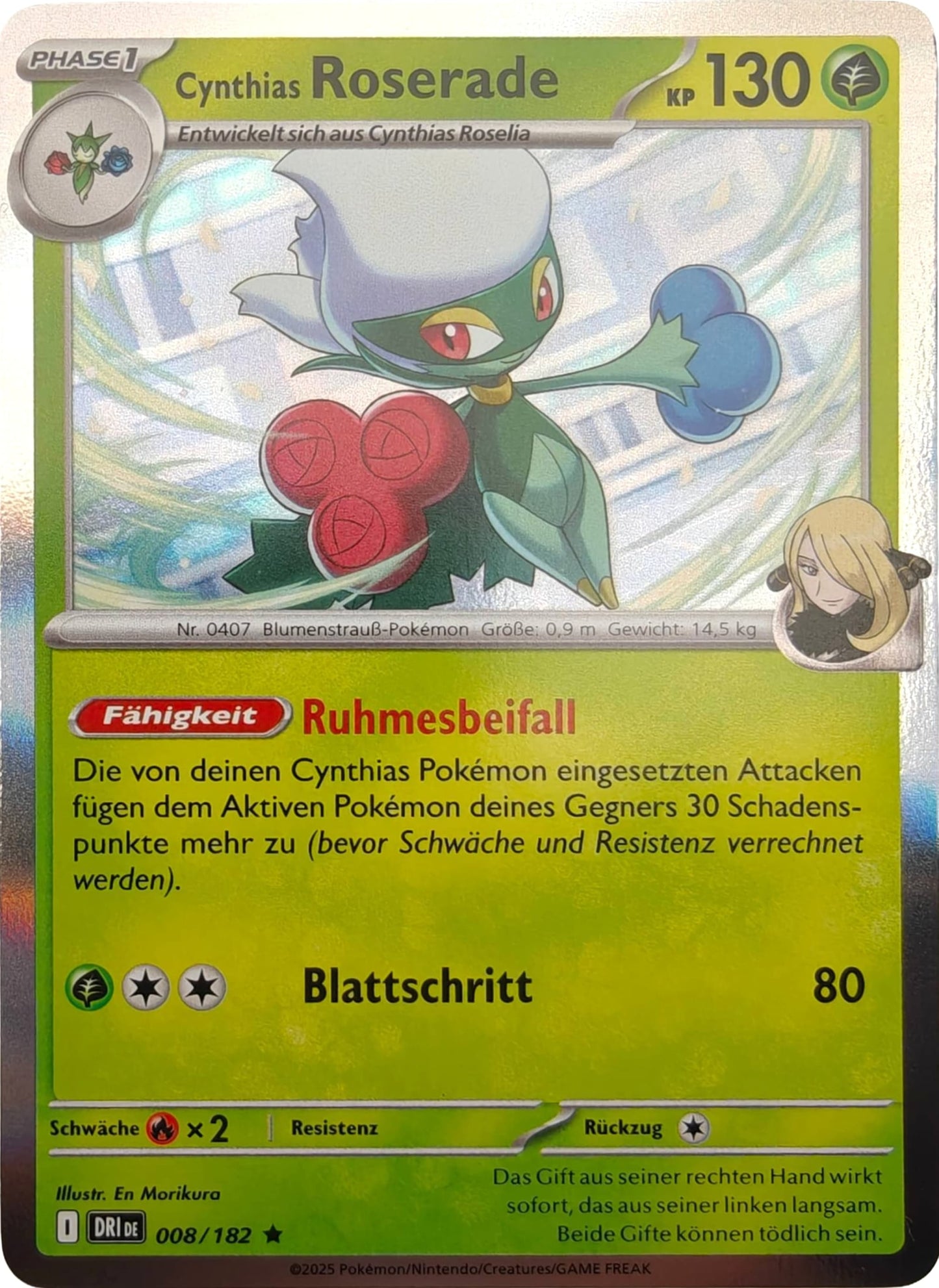Cynthias Roserade - DRI 008/182 - Holo - Rare DE