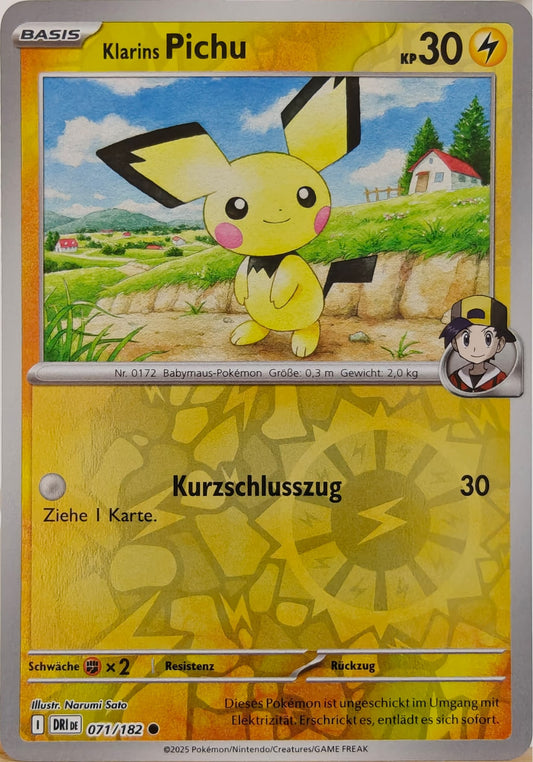 Klarins Pichu - DRI 071/182 - Reverse Holo - Common DE