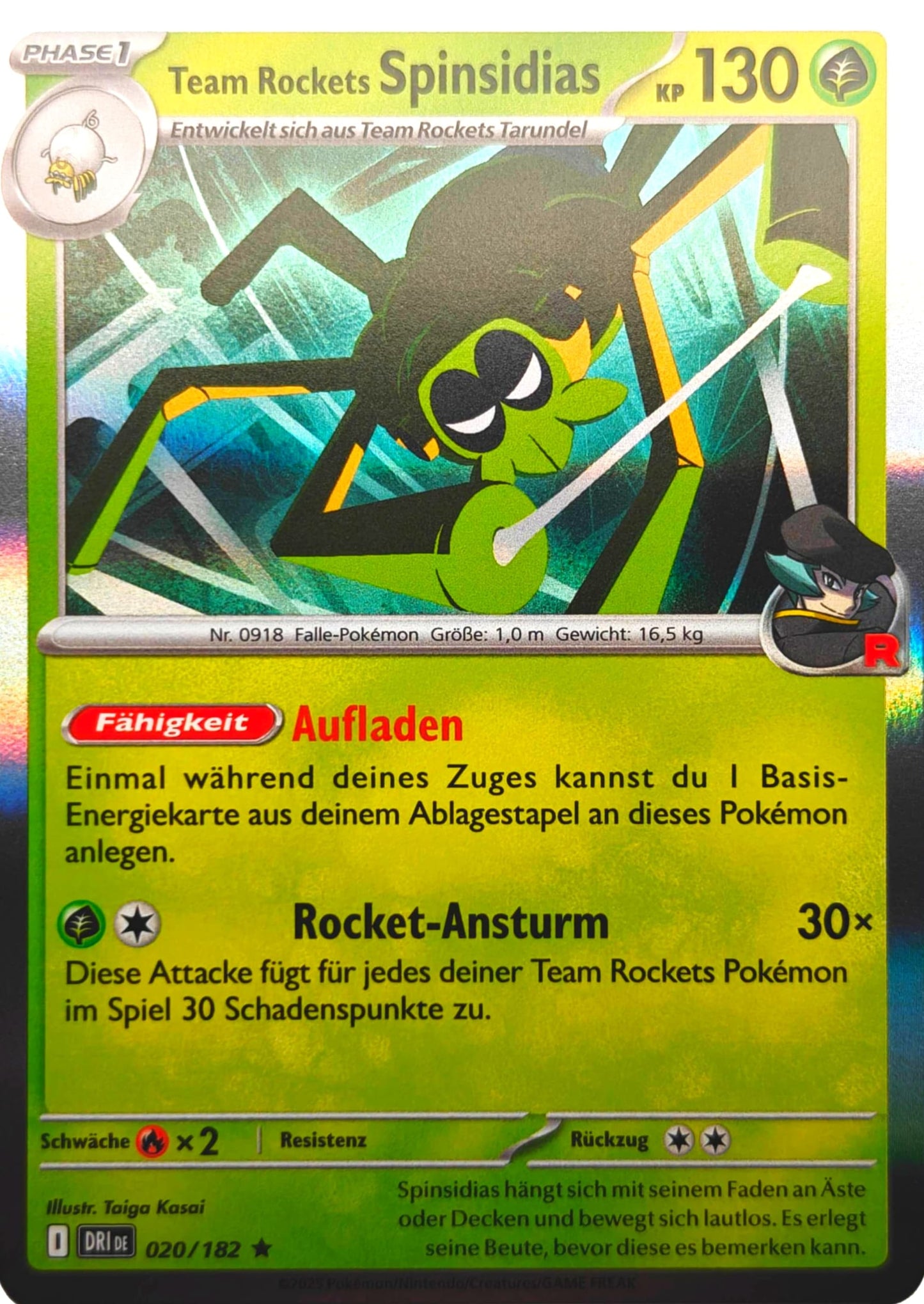 Team Rockets Spinsidias - DRI 020/182 - Holo - Rare DE