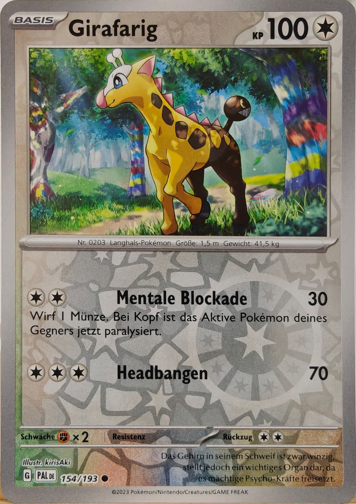 Girafarig - PAL 154/193 - Reverse Holo - Common DE