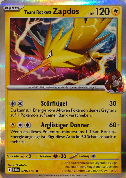 Team Rockets Zapdos - DRI 070/182 - Holo - Rare DE