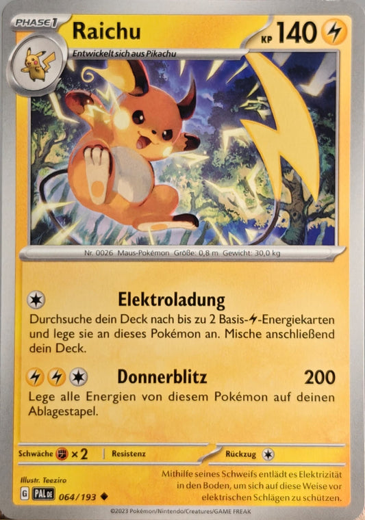 Raichu - PAL 064/193 - Normal - Uncommon DE